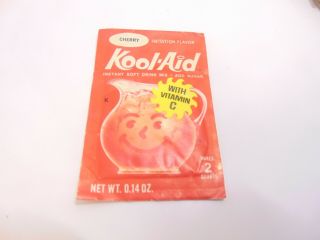 Vintage 1970s Kool - Aid Pack Packet Cherry General Foods Drink
