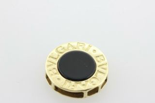 Bvlgari 18K 750 Yellow Gold Vintage Black Onyx And Circle Slide Charm Pendant 6