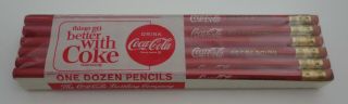 Vintage Drink Coca - Cola Refreshing Pencils One Dozen Coke