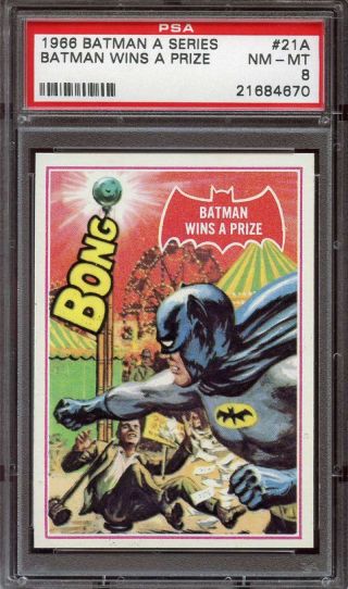 1966 Topps Batman Series A Red Bat 21 Batman Wins A Prize Psa 8 Ds7583