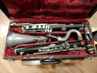 Vintage Noblet Paris France Wood Bass Clarinet Needs Restoration