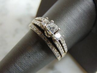 Womens Vintage Estate 14k White Gold Diamond Ring,  6.  0g E2221