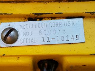 Vintage McCulloch Pro 125C Chainsaw 36 