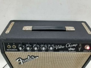 Vintage 60 ' s Fender Vibro Champ Blackface Tube Amplifier 5
