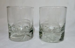 Set Of (2) Cutty Sark Scots Whisky Glasses,  3 3/8 " Tall,  Dimpled Bottom