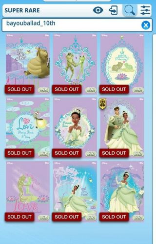 Topps Disney Collect Bayou Ballad 10th Aniv Rare Set,  Award Princess/frog