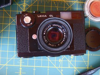 Vntg.  LEICA CL Film Camera w/two lenses (1) SUMMICRON - C 1:2/40 (2) ELMAR - C 1:90 2