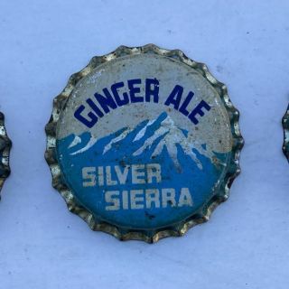 Bottle Cap Crown Silver Sierra Ginger Ale Soda Can Acl Flat Top Cone Label Tin