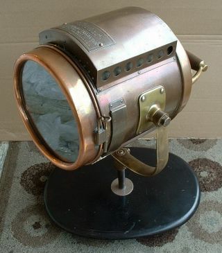 Vintage Naval Brass Copper Neverout 66 Carbide Searchlight Cira 1905 2