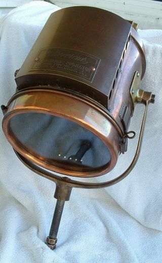 Vintage Naval Brass Copper Neverout 66 Carbide Searchlight Cira 1905 5