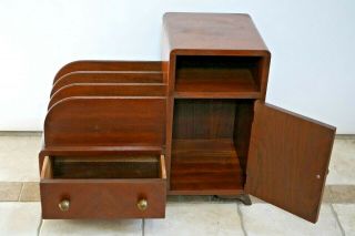 Vintage Art Deco Cabinet Single Door Storage With Drawer Record File Storage
