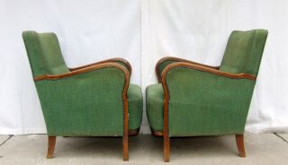 Art Deco Armchairs.  Club Cocktail Chairs.  Antique Vintage Halabala. 3