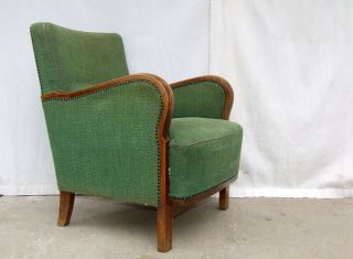 Art Deco Armchairs.  Club Cocktail Chairs.  Antique Vintage Halabala. 4