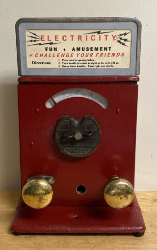 Vintage 1 Cent Coin - Op Arcade Trade Stimulator Electric Shock Machine,