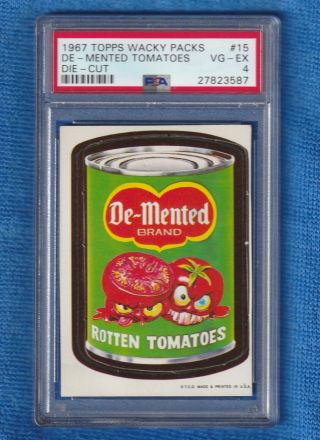 1967 Topps Wacky Packs Die - Cuts 15 De - Mented Tomatoes Psa 4