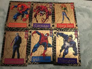 Marvel Spider - Man 6 Gold Web Chase Cards Fleer 1994