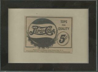 1945 Pepsi Cola Tops For Quality Print Ad 8x6 In Frame