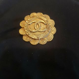 Authentic Chanel Vintage Brooch Gold Tone.  Rare