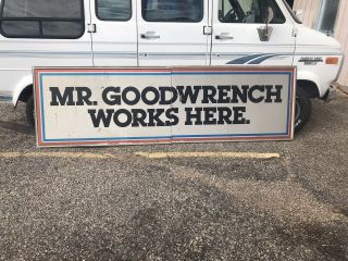 10’ Mr Goodwrench Metal Gm Collectible Auto Car Sign Vintage Ok Chevrolet