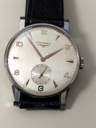 Vintage Longines 12.  68z Wristwatch.  Faceted Lugs.  Ref.  5795