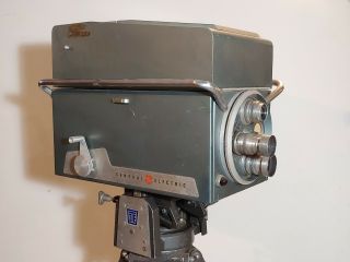 Vintage Studio Broadcast Television Video Camera GE Image Orthicon Head tripod 2