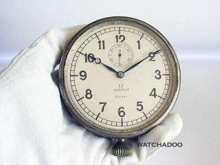Large Vintage 1920 30s Omega Watch Car Cockpit Dash Clock With 8 Days Movement