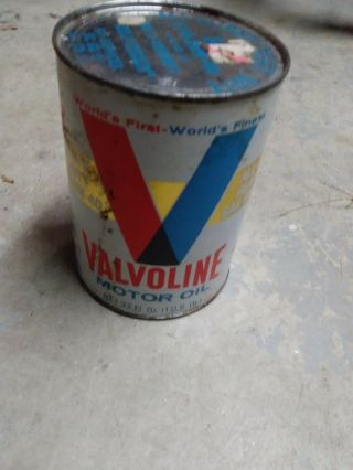 Vintage Valvoline Motor Oil Can 1 Qt.  - Full Part 141