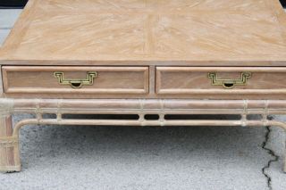 Vintage Hollywood Regency Mid Century Bamboo Chinoiserie Coffee Table 2