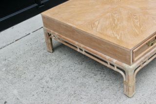 Vintage Hollywood Regency Mid Century Bamboo Chinoiserie Coffee Table 6