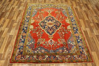 Vintage Persian Handmade Rug Wool 205 X 155 Cm Hand Knotted Oriental Rug