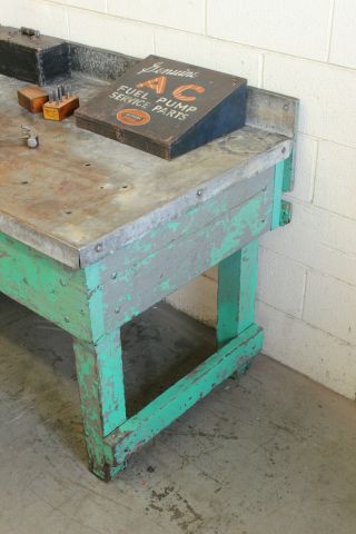 Vintage Antique Industrial Table Kitchen Island Workbench Steel Factory Desk 4
