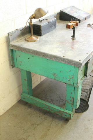 Vintage Antique Industrial Table Kitchen Island Workbench Steel Factory Desk 5