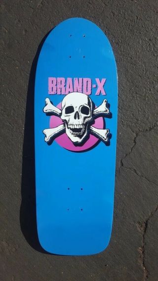 Vintage 1984 Nos Brand X Knucklehead Team Skateboard Deck Not A Reissue