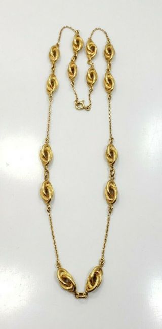 Vintage Estate 18k Yellow Gold Unique Knot Ladies Necklace