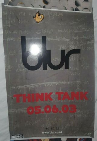 Rare BANKSY Think Tank Blur vintage Album Launch Poster print unsigned 3