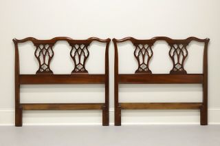 Vintage Mid 20th Century Mahogany Chippendale Twin Headboards - Pair