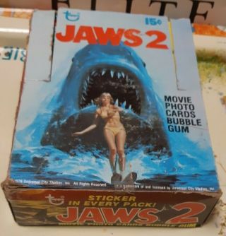 1978 Topps Jaws 2 Movie Photo Trading Card Wax Box 36 Packs Packs