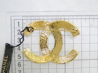 Auth CHANEL Vintage Large Brooch Pin CC Logo Gold Tone 94P France 40170458700 K 5