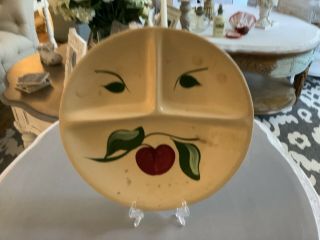 Vintage Watt Pottery Extremely Rare Apple Divided Plate