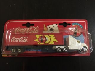 1997 Majorette 600 Series 1:87 Die Cast Coca - Cola Semi Tractor Trailer Truck