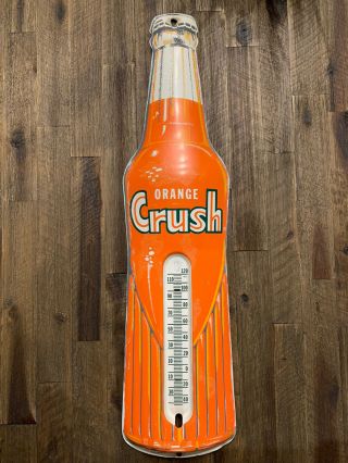 Vintage Embossed Orange Crush Soda Bottle Thermometer Orange Soda