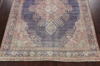 Distressed semi Antique Tebriz Area Rug Wool Hand - Knotted Oriental Carpet 10x12 5