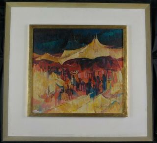 Vintage Abstract Expressionist Oil Painting By Fred Binder Samuelson Listed