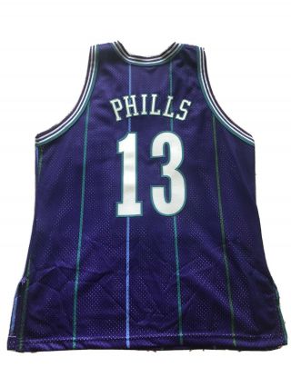 Rare Vintage Bobby Phills Jersey Size 44 Champion Charlotte Hornets Authentic