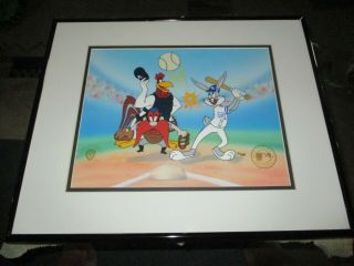 Looney Tunes Baseball Series Le Animation Cel " Home Run Hare " Kansas City Royals