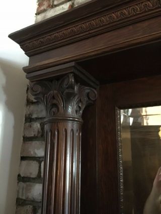 ANTIQUE FIREPLACE MANTEL Old Vtg Victorian Carved Wood Mirror Surround Furniture 3