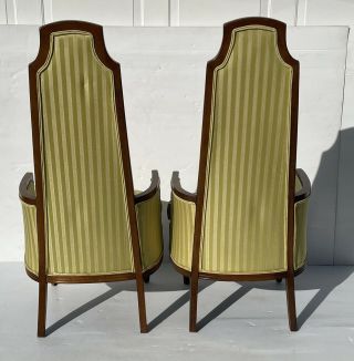 Pair Vintage Hollywood Regency High Back Parlor Chairs 6