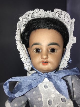 10 " Rare Antique Black Bisque Simon & Halbig Doll Dep 1009 Gorgeous