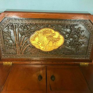 Vintage Chinse Carved Mahogany Bar Cabinet 3