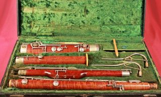 Vintage Puchner Bassoon W/ Two Bocals ; Vinzenz / Graslitz / 124 / Czechoslova
